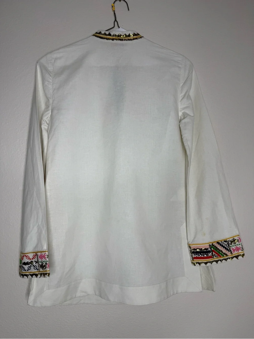 Tory Burch Linen Tunic Multicolor Embroidery Sz 6